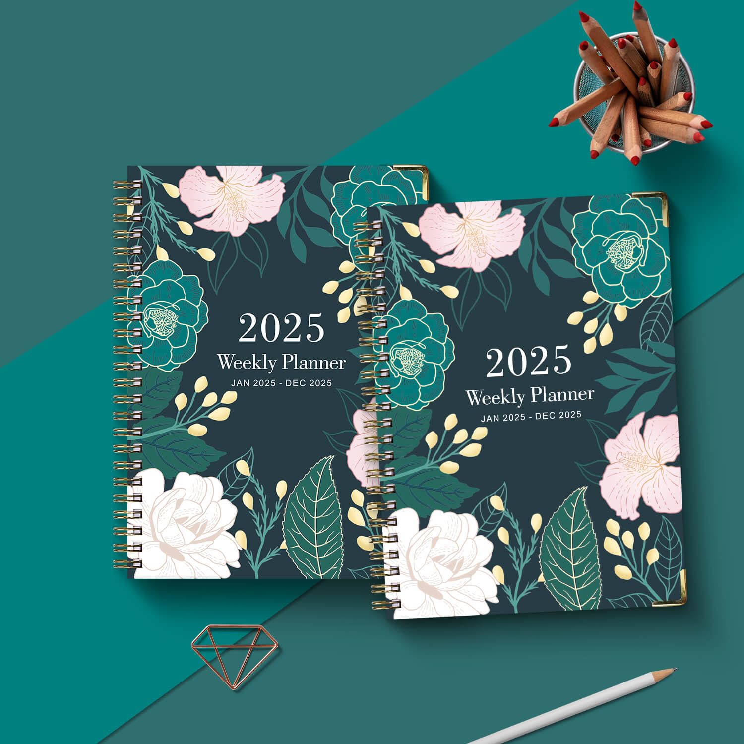 2025 Weekly & Monthly Planner - January to December 2025, Spiral Bound A5 Planner (6.3