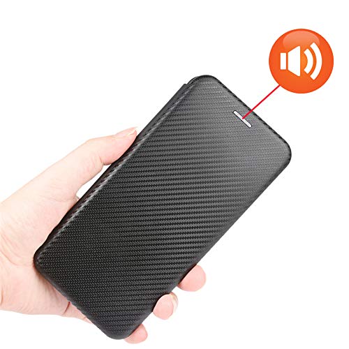 Xiaomi Redmi K40 Gaming Carbon Fiber Flip Case - Shockproof Hybrid PU+TPU Full Protection Wallet Cover with Strap | Perfect for Daily Use, Travel & Business Meetings