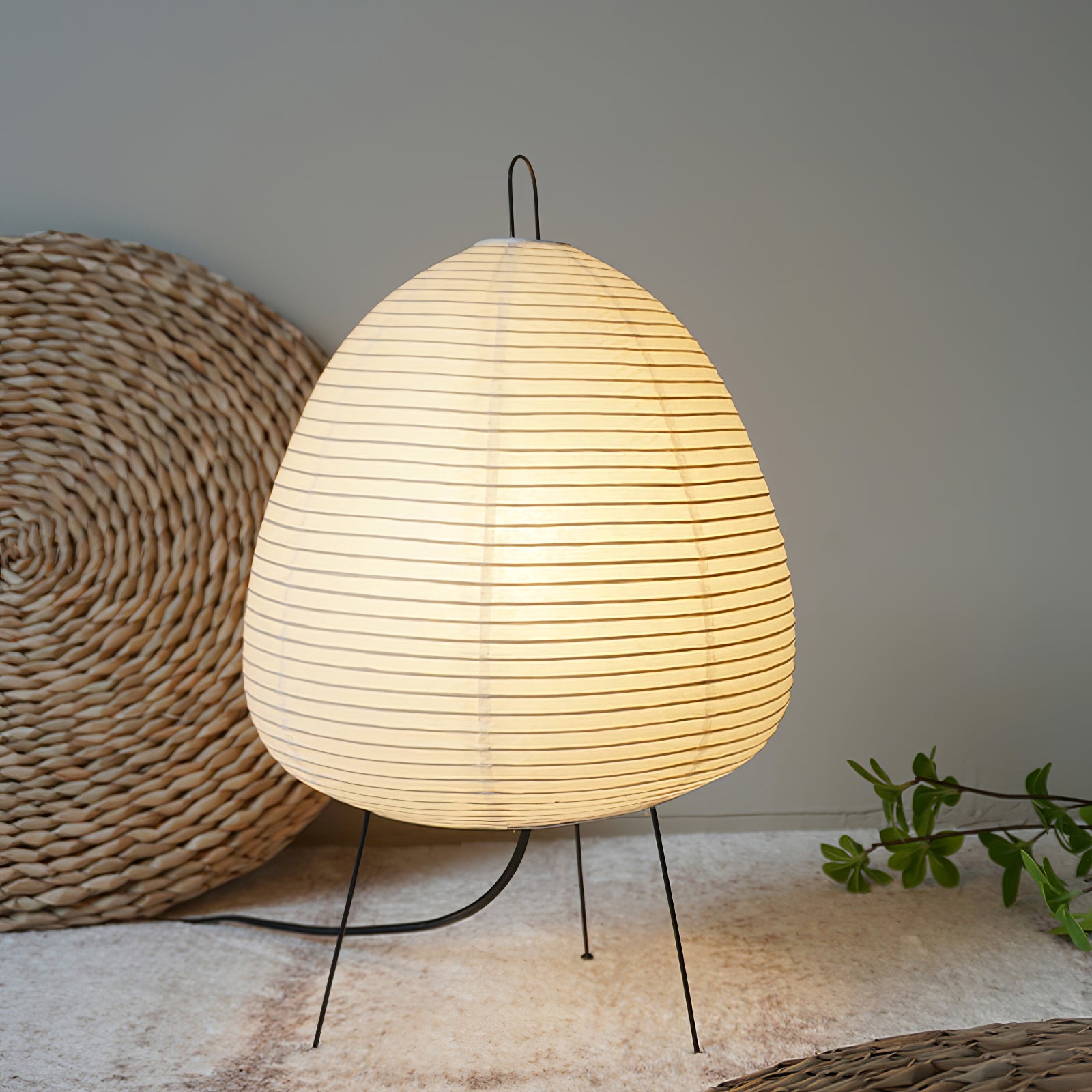 Japanese Akari Paper Table Lamp - Handmade Shoji Style Lighting for Bedroom, Living Room & Office - Warm Ambient Light for Relaxation & Decor