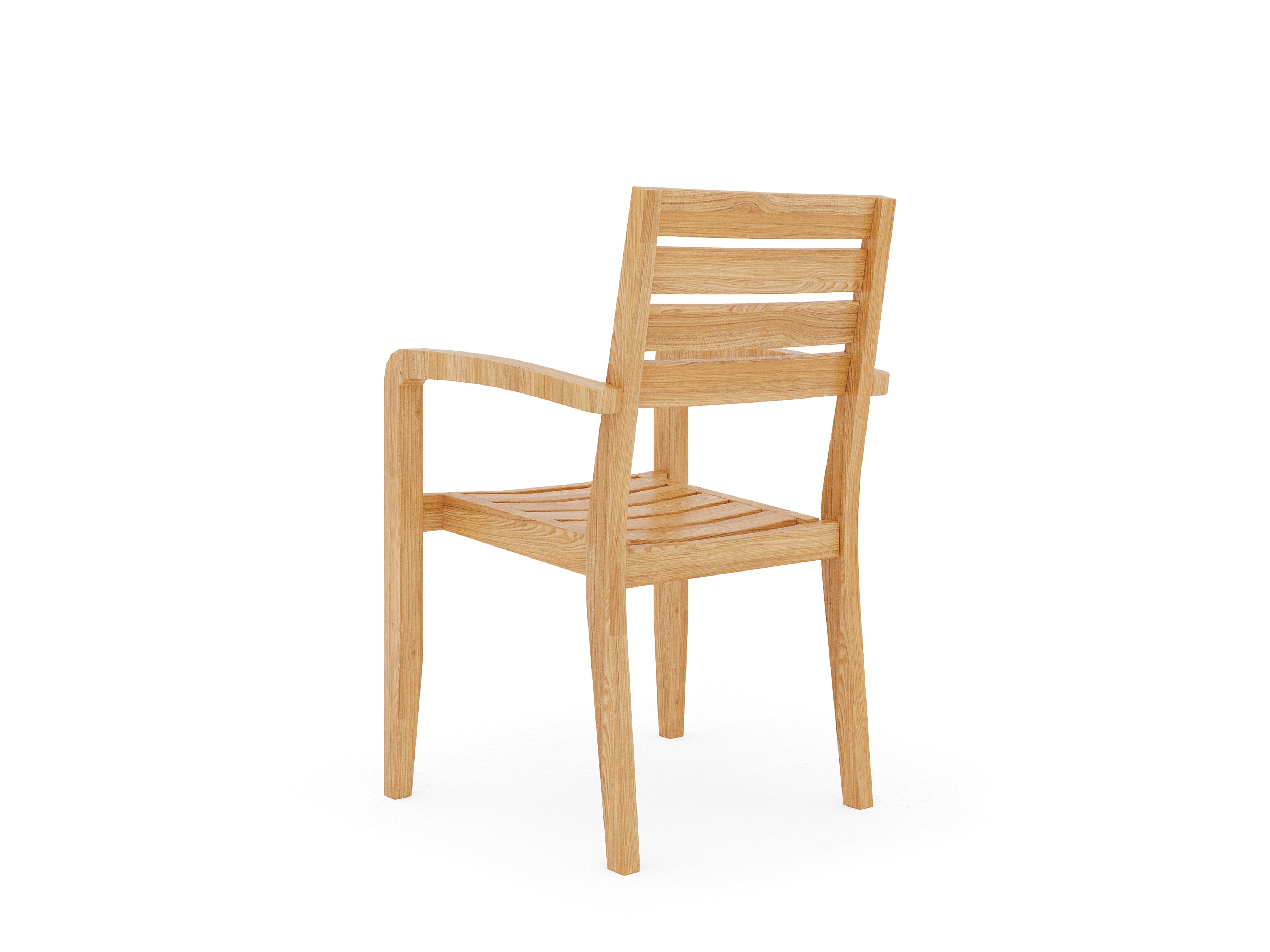 Premium Teak Outdoor Dining Stacking Armchairs (Set of 4) - Weather-Resistant Patio Furniture for Garden, Poolside & Backyard Dining