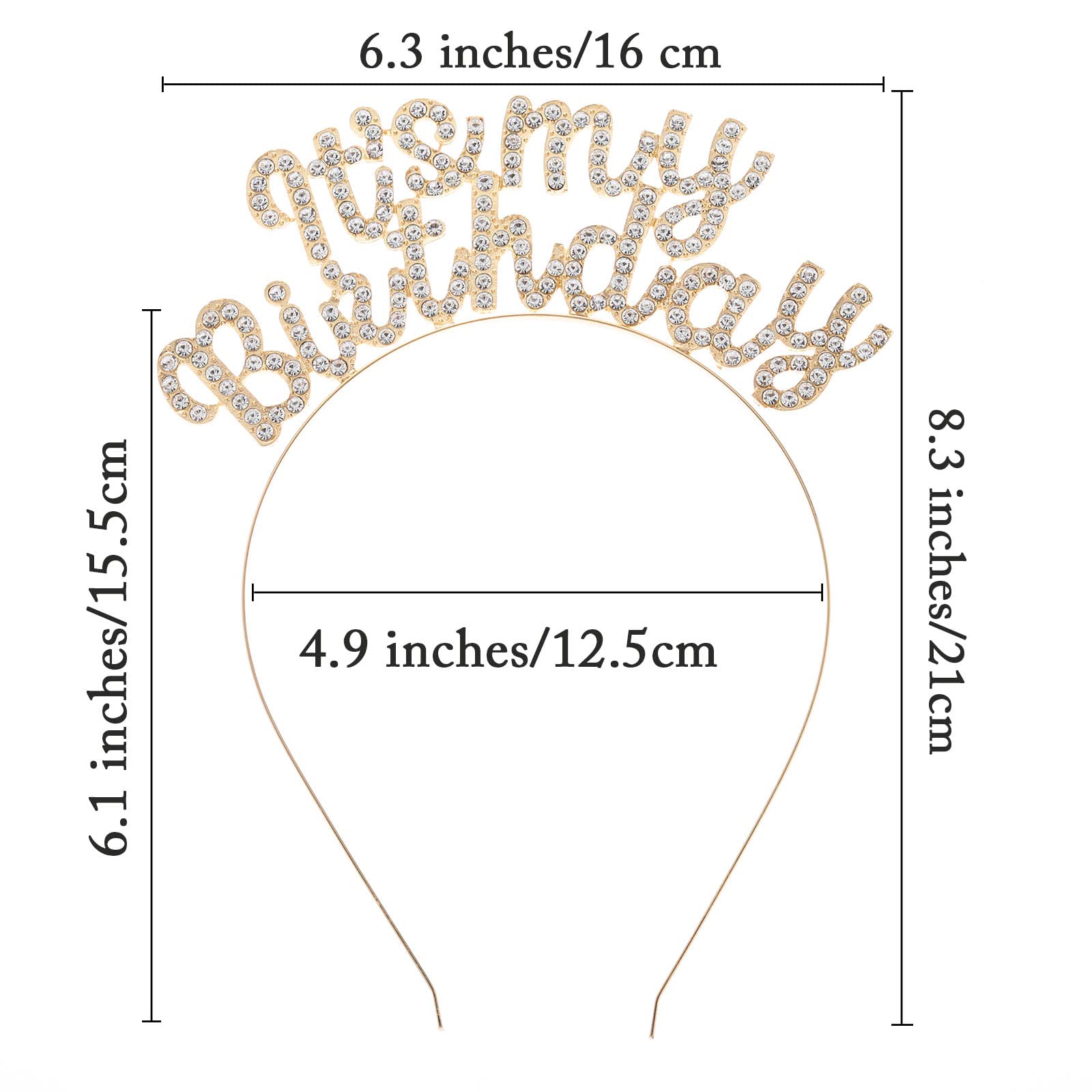 Acenail Women's Birthday Headband - Rhinestone 'It's My Birthday' Sash & Hairband for Birthday Parties, Decorations & Celebrations | Perfect for Women's Birthday Accessories & Photo Props (B-Gold)