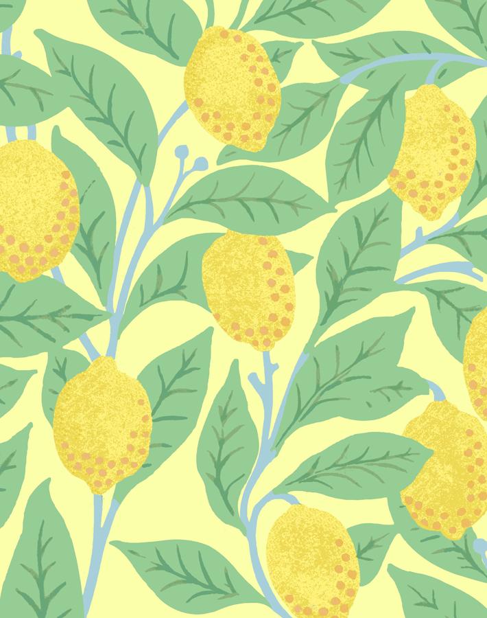 Yellow Lemons Wallpaper by Nathan Turner - Peel & Stick Removable Wallpaper for Kitchen, Bathroom, and Home Decor