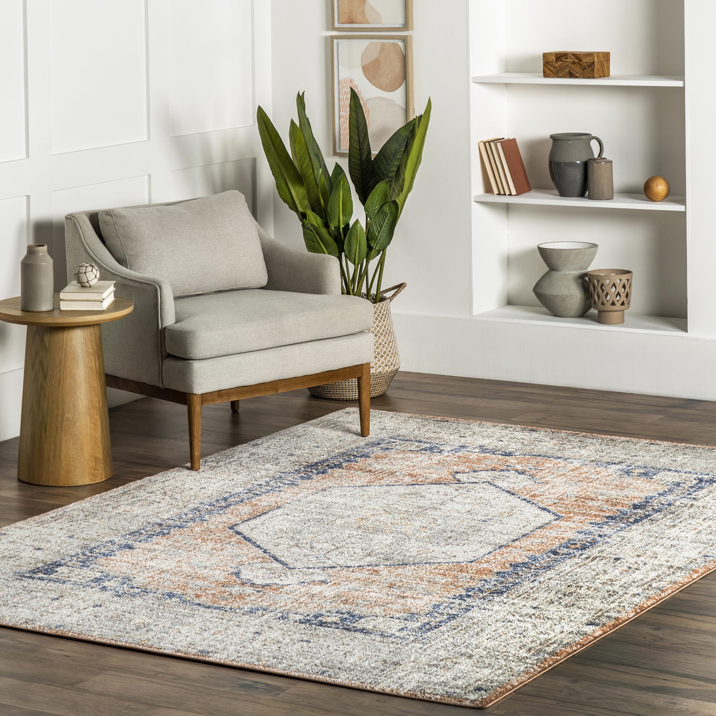 nuLOOM Jacquie Vintage Floral Area Rug - 10'x14' Transitional Peach/Beige Rug for Living Room, Bedroom, Dining Room & Kitchen | Soft Non-Slip Floor Covering for Home Decor