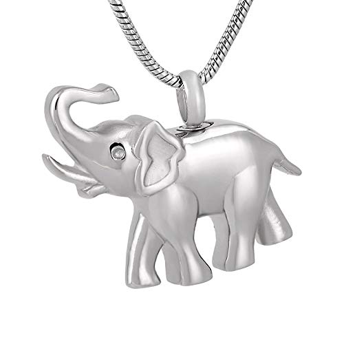 Stainless Steel Rose Elephant Memorial Urn Pendant Necklace - Ashes Keepsake Cremation Jewelry for Women, Pet Memorial for Dogs & Cats - Perfect for Funerals, Memorial Services & Keeping Loved Ones Close