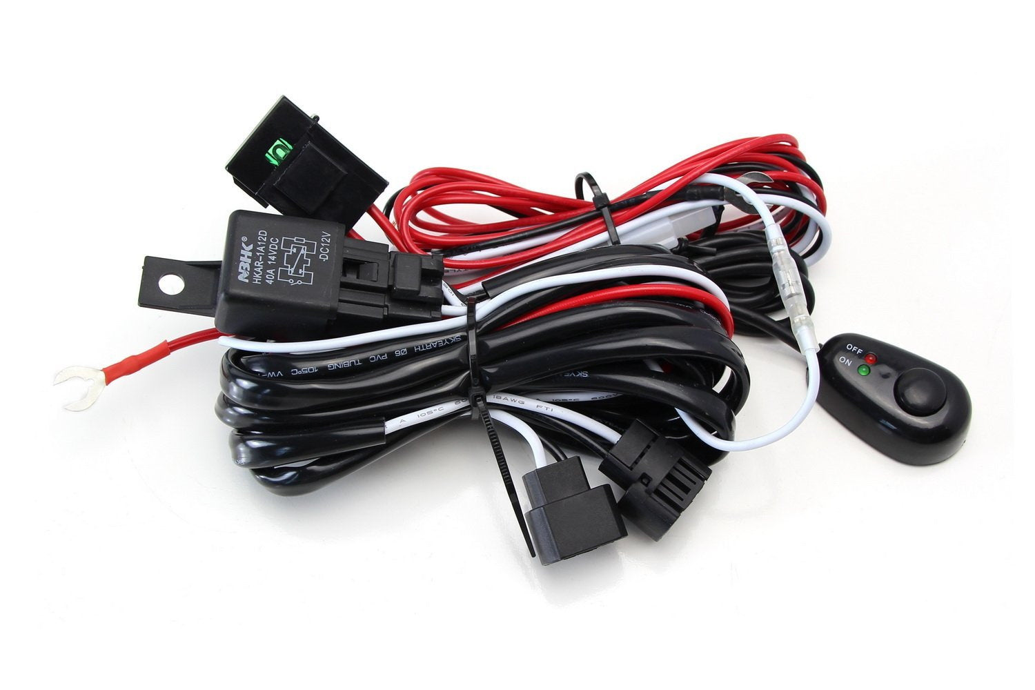 5202 PSX24W Relay Harness Wire Kit with LED ON/OFF Switch - Compatible with Fog Lights, HID Work Lamps, Off-Road Vehicles & Truck Accessories - Waterproof & Durable Electrical Wiring Solution