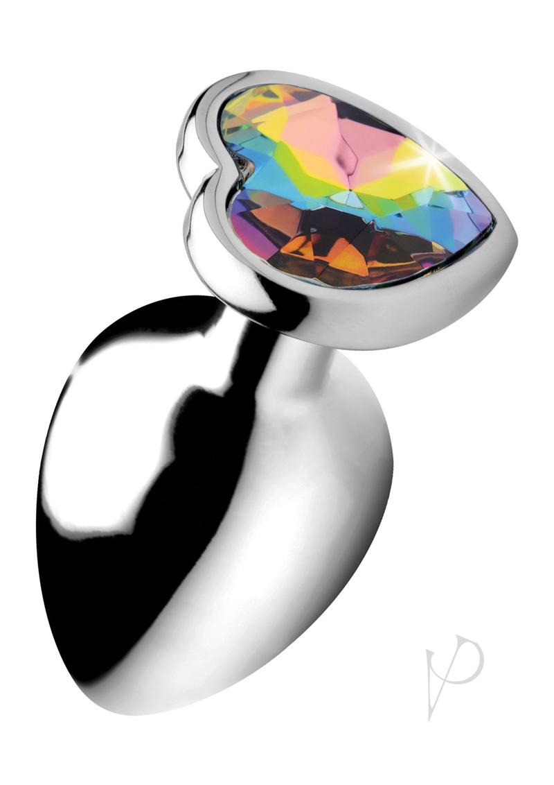 Booty Sparks Rainbow Prism Heart Anal Plug - Large Size for Comfort & Style | Perfect for Couples Play & BDSM Accessories