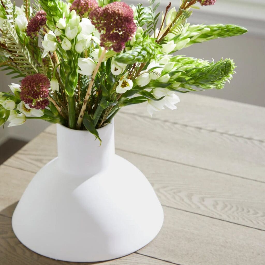 Cyan Design 10826 Purezza Vase - Small White Ceramic Flower Vase for Home Decor, Wedding Centerpiece & Tabletop Display