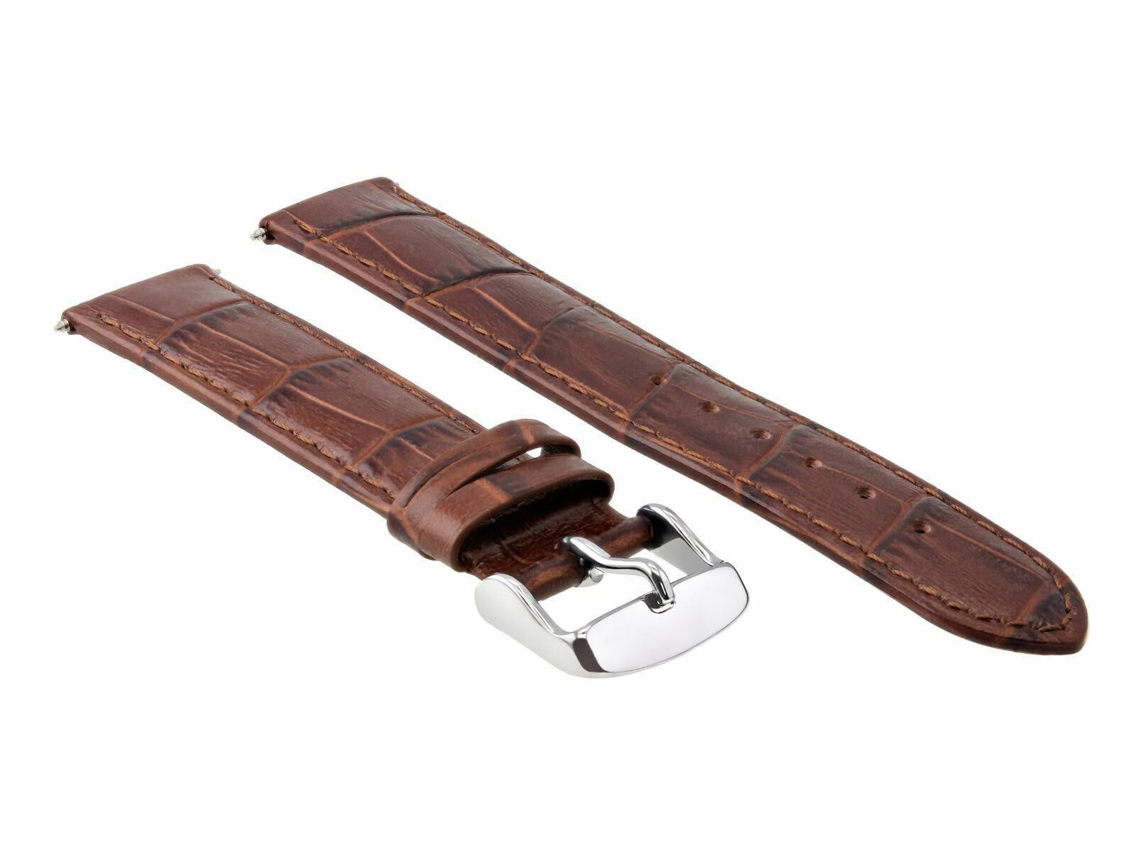 Premium 19mm Genuine Leather Watch Band Strap - Compatible with Omega Speedmaster Moon - Light Brown/Tan - Durable & Comfortable for Daily Wear, Business & Casual Occasions