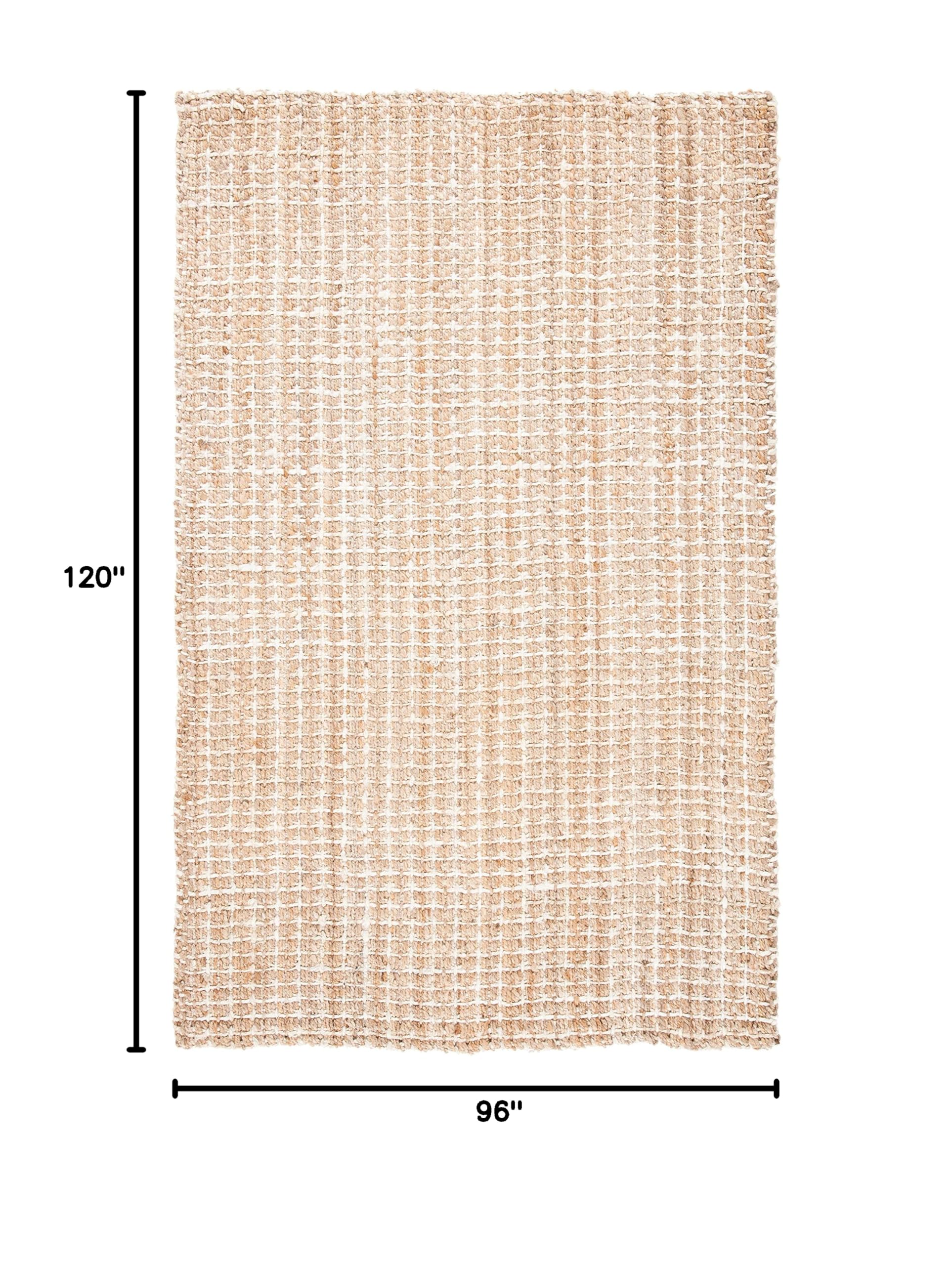 SAFAVIEH Natural Fiber Collection Handmade Boho Jute Area Rug - 8' x 10', Farmhouse Woven Design for Living Room & Bedroom, Durable for High Traffic Areas | Eco-Friendly Home Decor | Perfect for Cozy Spaces & Neutral Interiors (NF187A)