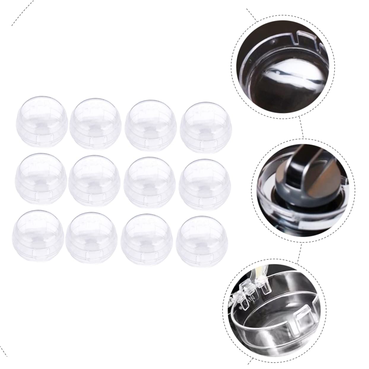 Totority 24-Piece Knob Covers - Oil Shield Stove Knob Protectors for Kitchen & Car (PP Material) - Prevent Grease & Dirt Buildup for Stoves, Ovens & Dashboard Controls