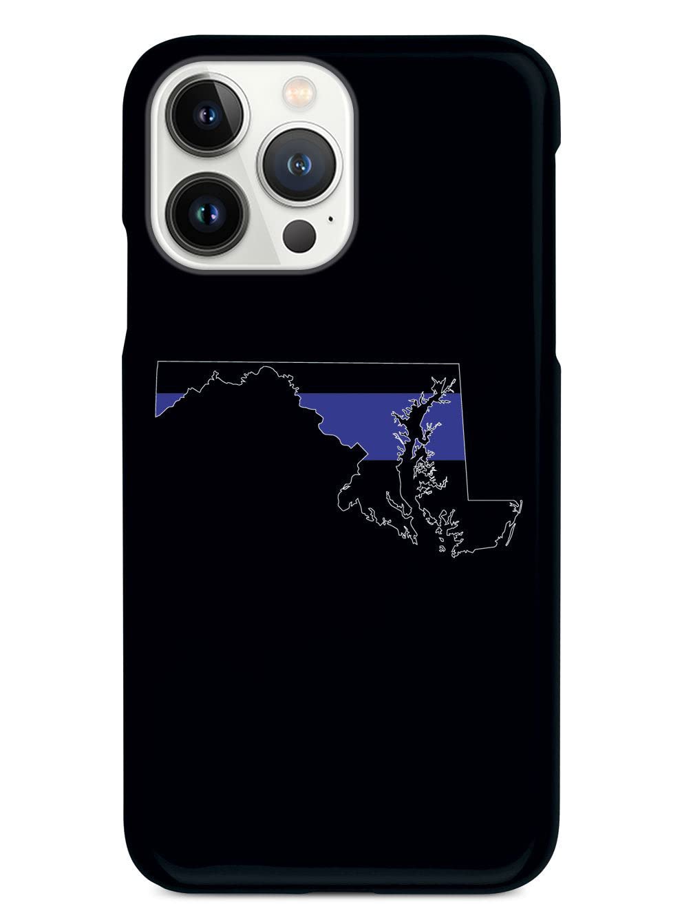 3D Textured iPhone 15 Pro Max Case with Rubber Bumper - Slim Protective Cover for Apple iPhone 15 Pro Max (Thin Blue Line Design) - Durable Maryland Inspired Phone Case - Perfect for Everyday Use & Outdoor Activities