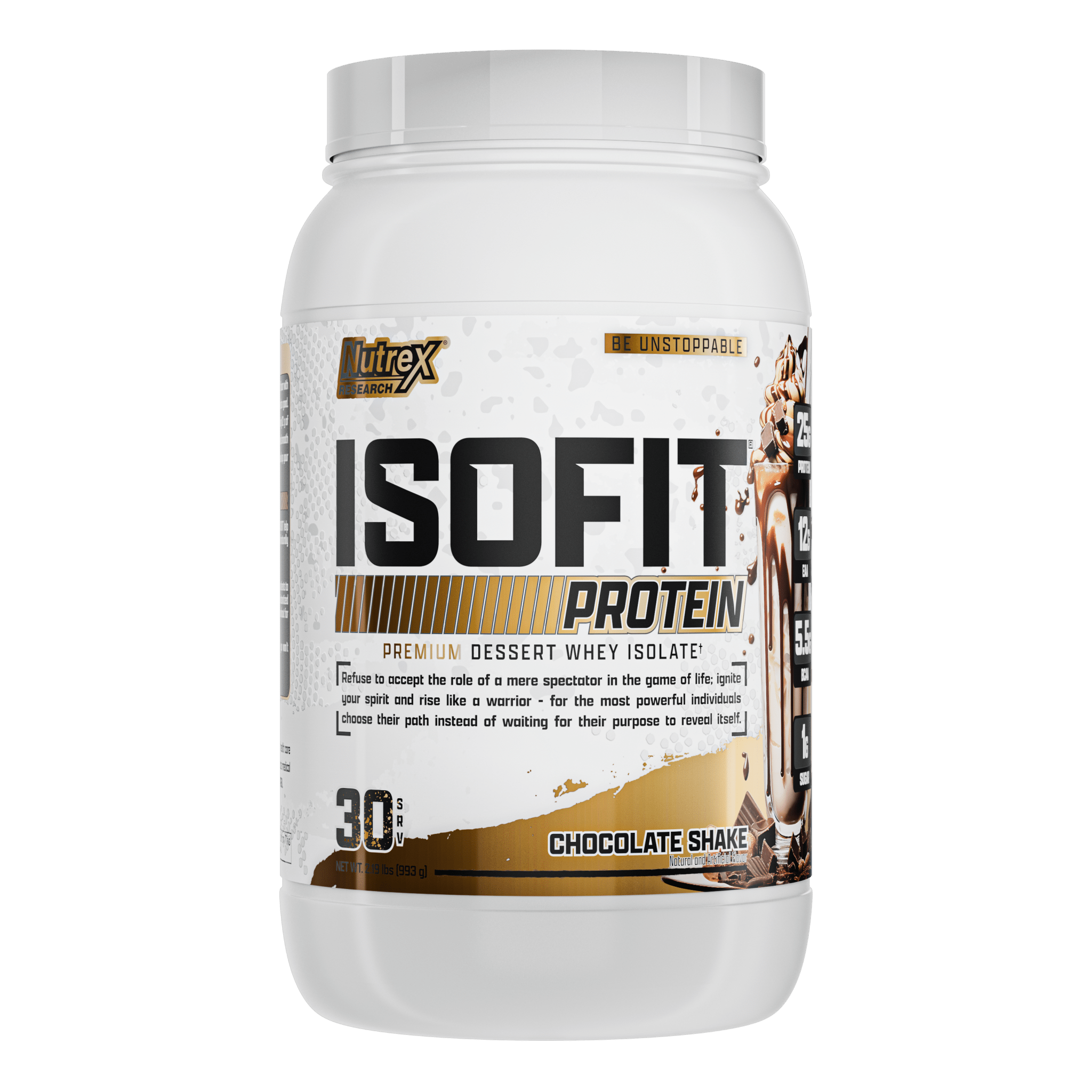 Nutrex ISOFIT Premium Whey Protein Isolate Powder - 25g Protein per Serving, Low Carb, Lactose Free for Muscle Recovery & Growth - Perfect for Post-Workout, Gym & Fitness Enthusiasts