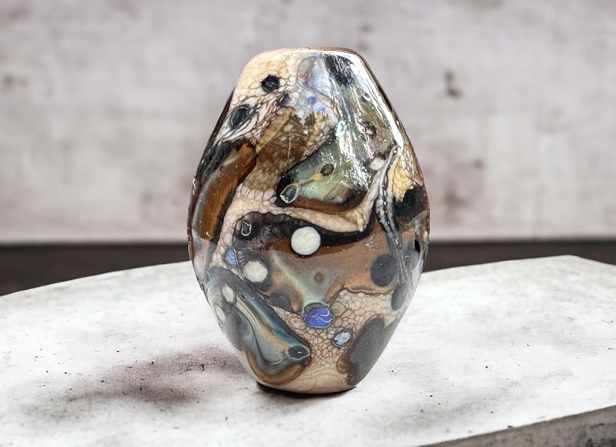 Handmade Ethereal Ivory Lampwork Glass Focal Bead for Jewelry Making - Perfect for Necklaces, Bracelets & DIY Craft Projects