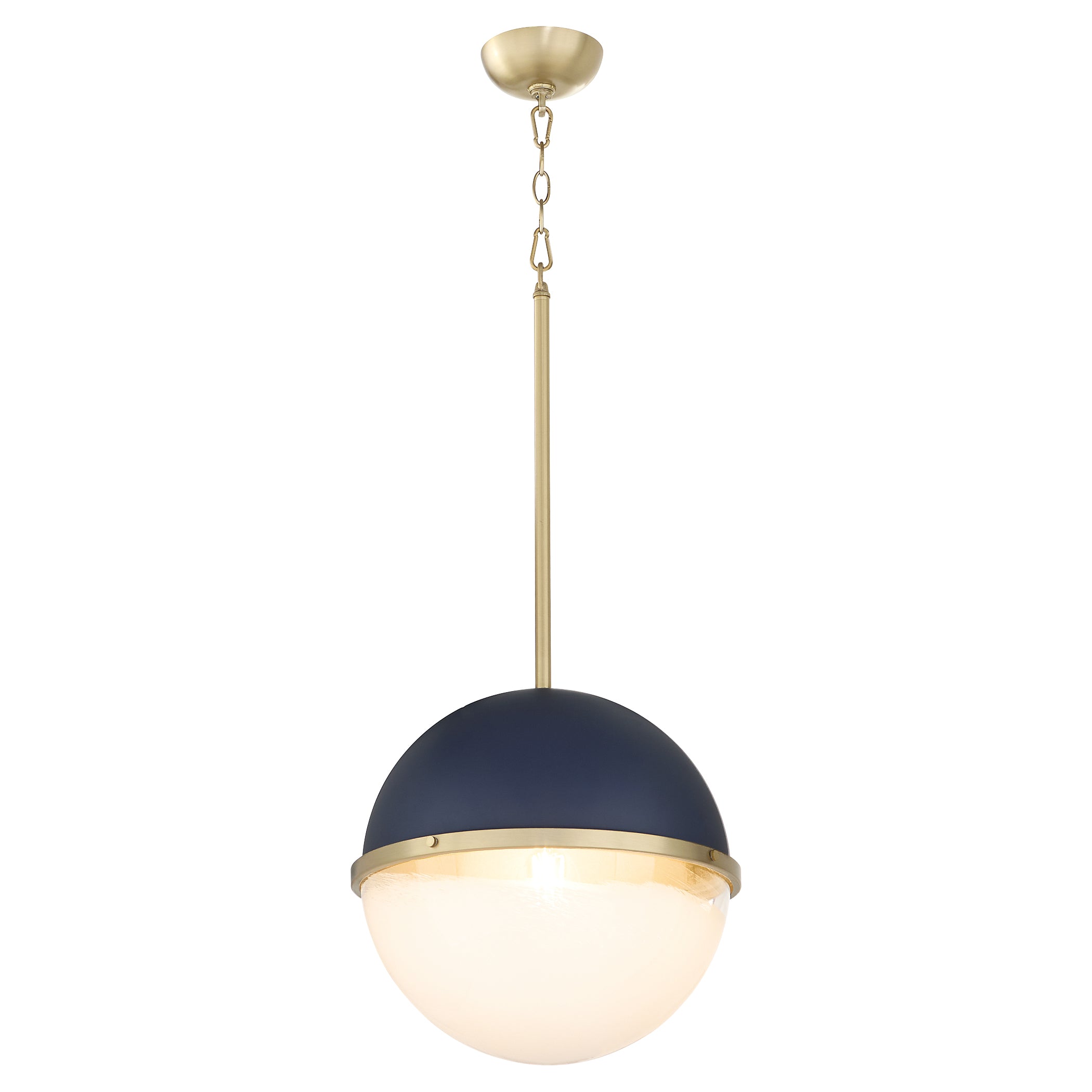 Vintage Blue Glass Pendant Light with Aged Brass Finish - Perfect for Kitchen Island, Dining Room, or Entryway Lighting
