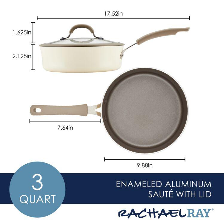 3 Quart Nonstick Saute Pan with Lid - Cook & Create - Perfect for Frying, Searing & Simmering - Ideal for Home Chefs & Everyday Cooking