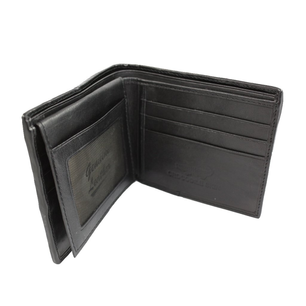 Genuine Crocodile Leather Wallet for Men - Luxury Black One Size with Foot Claws | Perfect for Everyday Carry, Business & Formal Occasions