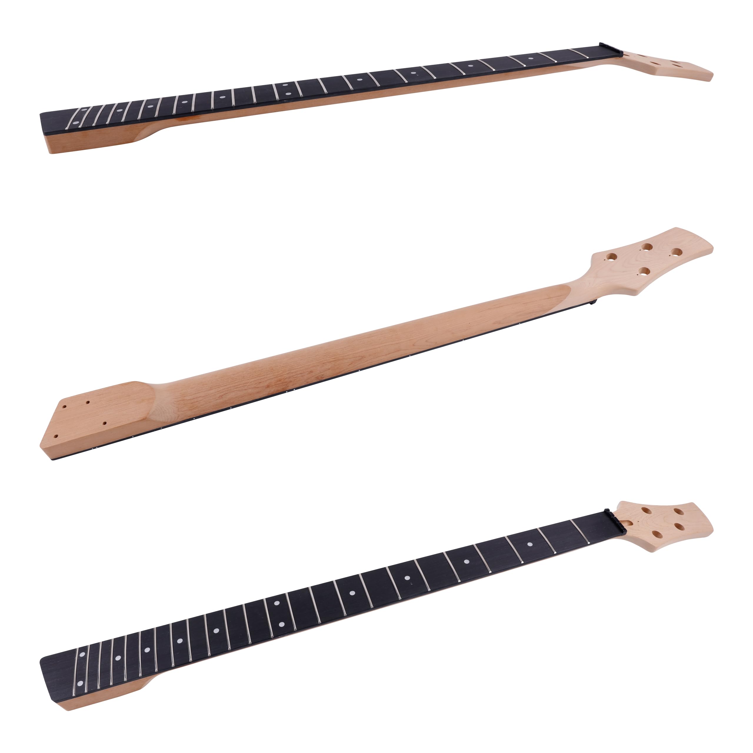 Leo Jaymz DIY Electric Bass Guitar Kit - Roasted Ash Body, Maple Neck & Ebony Fingerboard - 4-String Bass Guitar with All Components - Perfect for Beginners, Home Recording & Live Performances