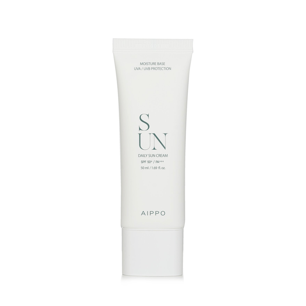 AIPPO SPF50+ PA+++ Daily Sunscreen Cream 50ml - Lightweight, Non-Greasy Face & Body Sun Protection for Outdoor Activities, Travel & Beach Days