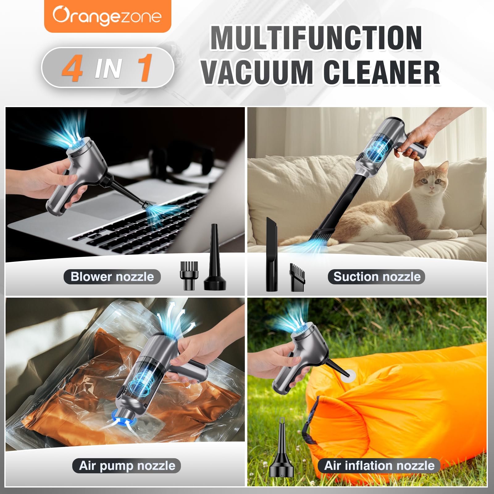 Powerful 20000PA Handheld Vacuum - Cordless Car & Pet Cleaner for Home/Office