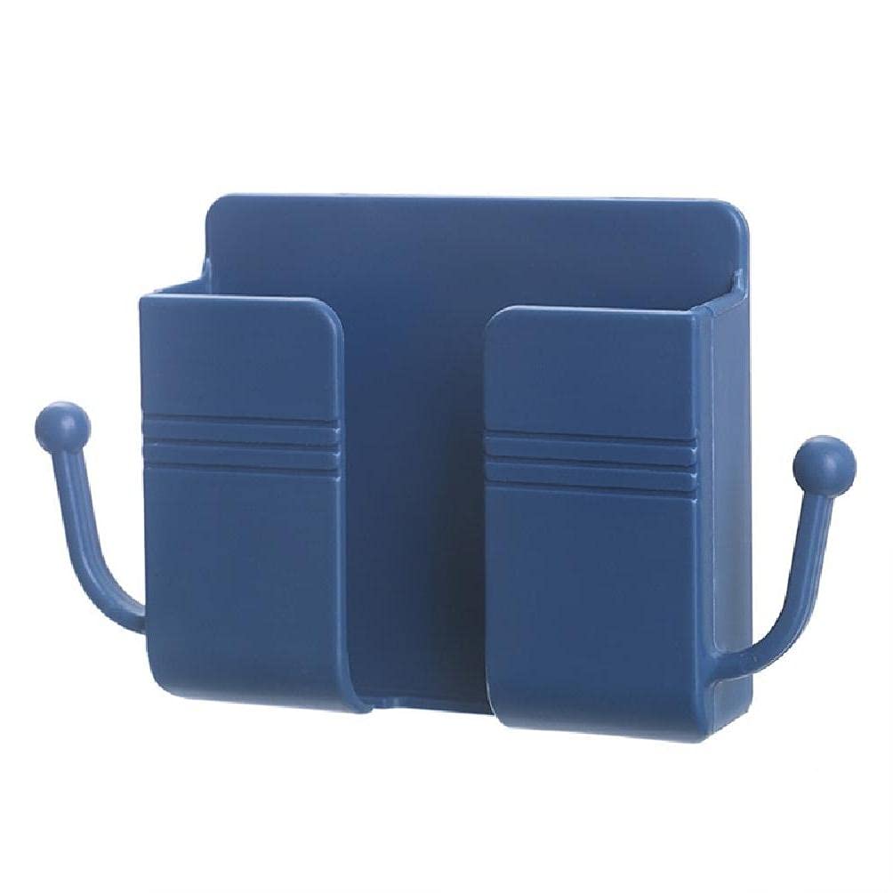 Ruzida Wall Mounted Storage Organizer - Remote Control Holder, Phone Charging Stand, Multifunctional Home Storage Box (Blue) | Perfect for Living Room, Bedroom & Office Organization