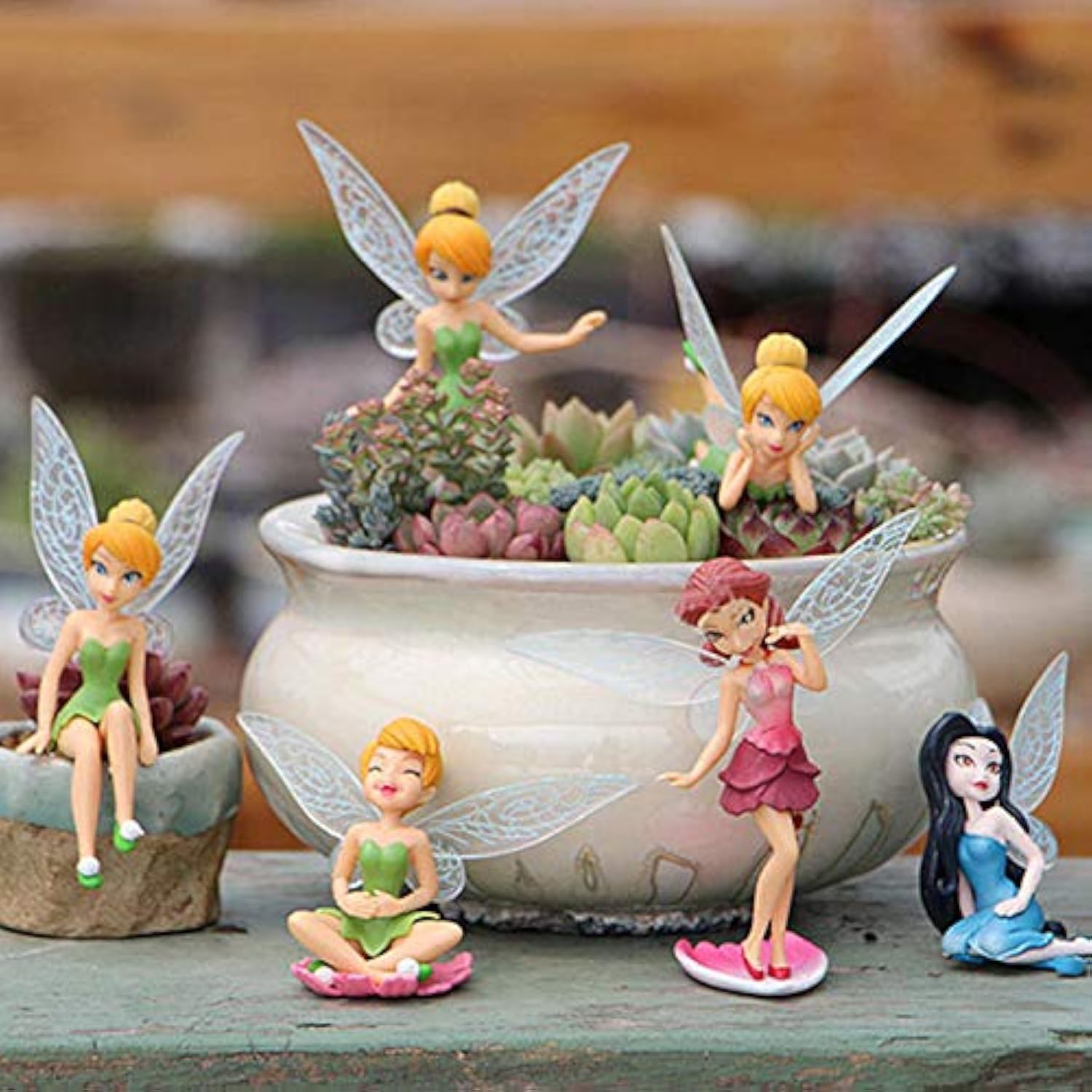 6Pcs Mini Fairy Figurines Set - Cute Plastic Garden Fairies, Angel Ornaments for Flower Pots, Planters & Outdoor Decor - Perfect for Fairy Gardens, Home Decor & Party Favors