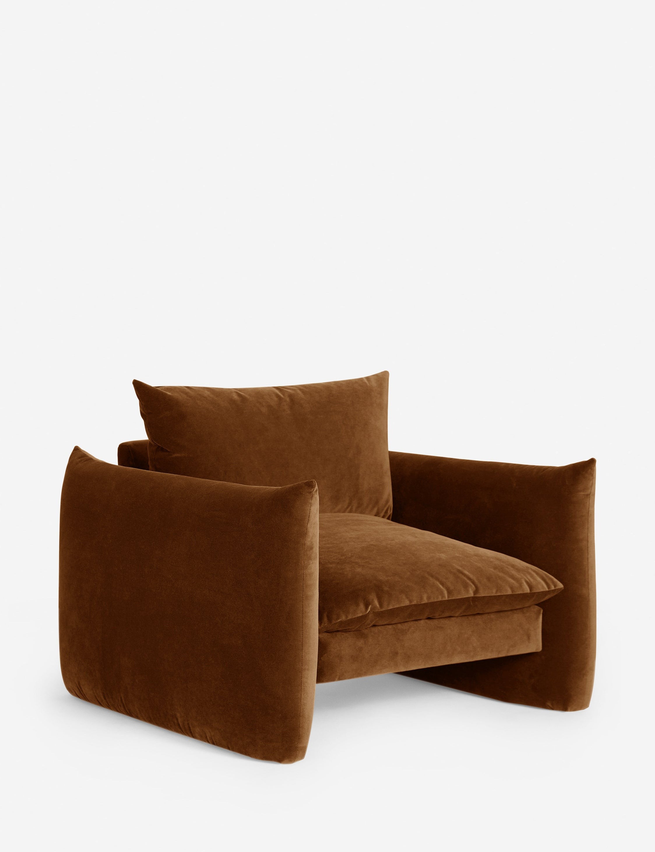 Modern Banks Accent Chair - Mid-Century Style Upholstered Armchair with Wooden Legs for Living Room, Bedroom & Office Decor