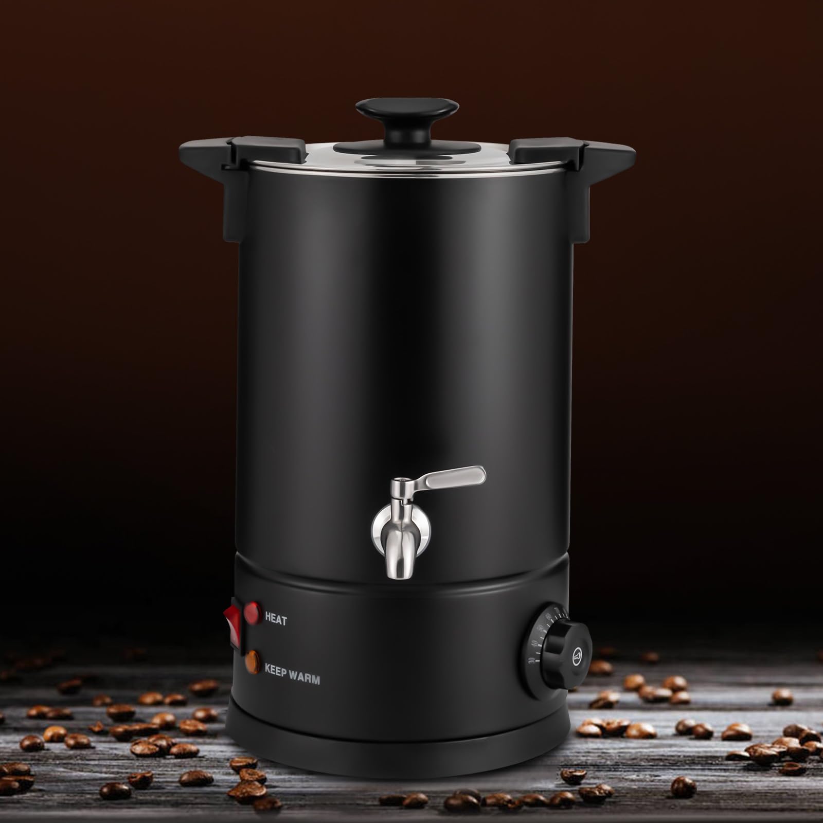 Premium 8L Commercial Coffee Urn - Stainless Steel Percolator Coffee Maker & Hot Water Dispenser for Catering, Restaurants & Events - Ideal for Large Gatherings, Buffets & Office Use