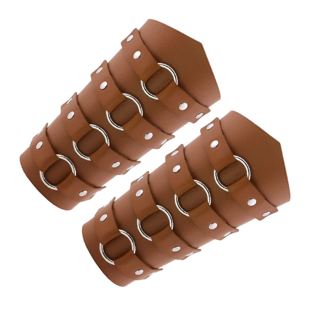 Unisex Leather Gauntlet Wristband - Punk Style Wide Wrap Bracer Armor Cuff for Men & Women - Perfect for Cosplay, Gothic Fashion & Motorcycle Riding