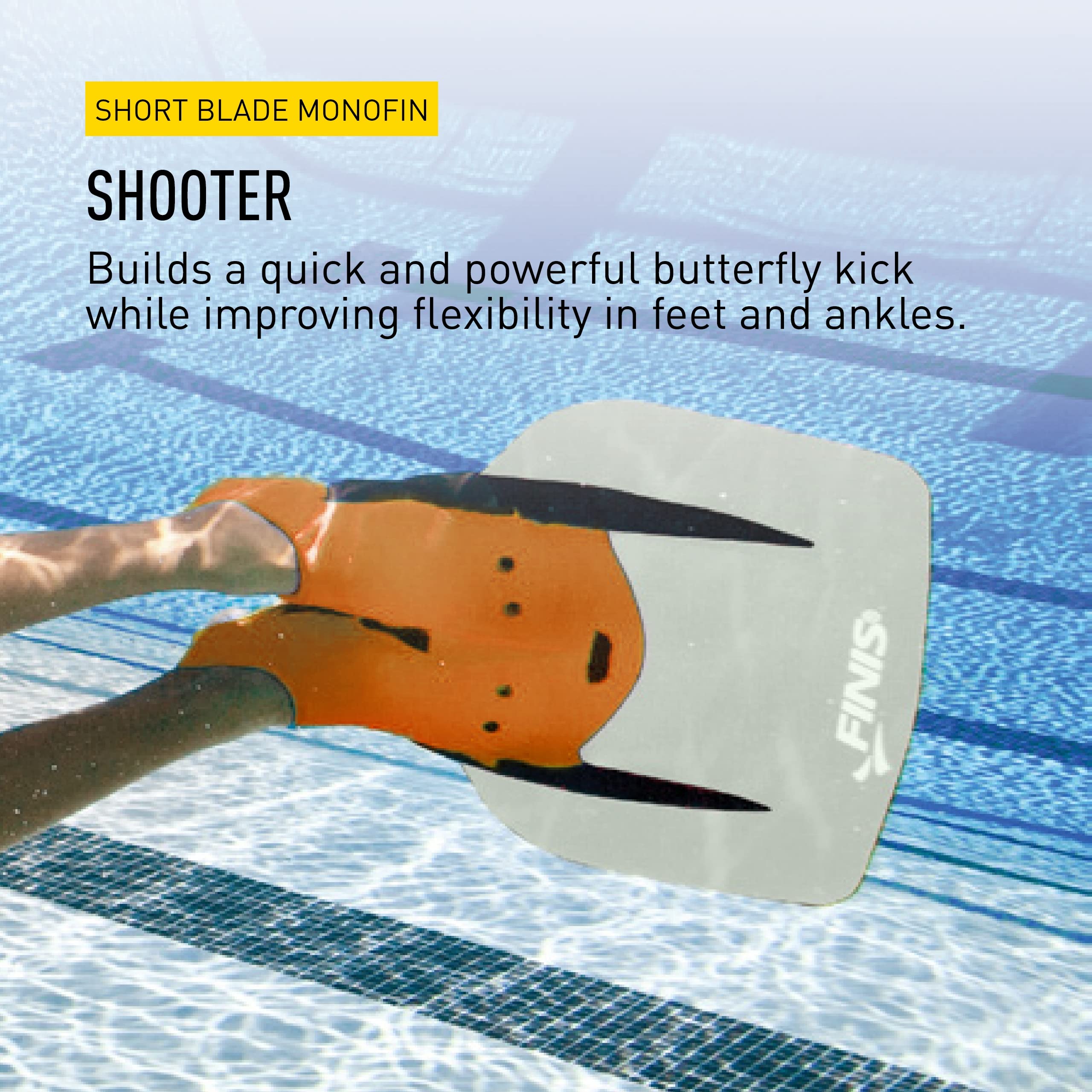FINIS Shooter Fiberglass Monofin - Professional Swimming Fin for Men & Women - Improves Technique, Speed & Strength - Mermaid Style Swim Flipper for Pool Training, Freediving & Underwater Performance