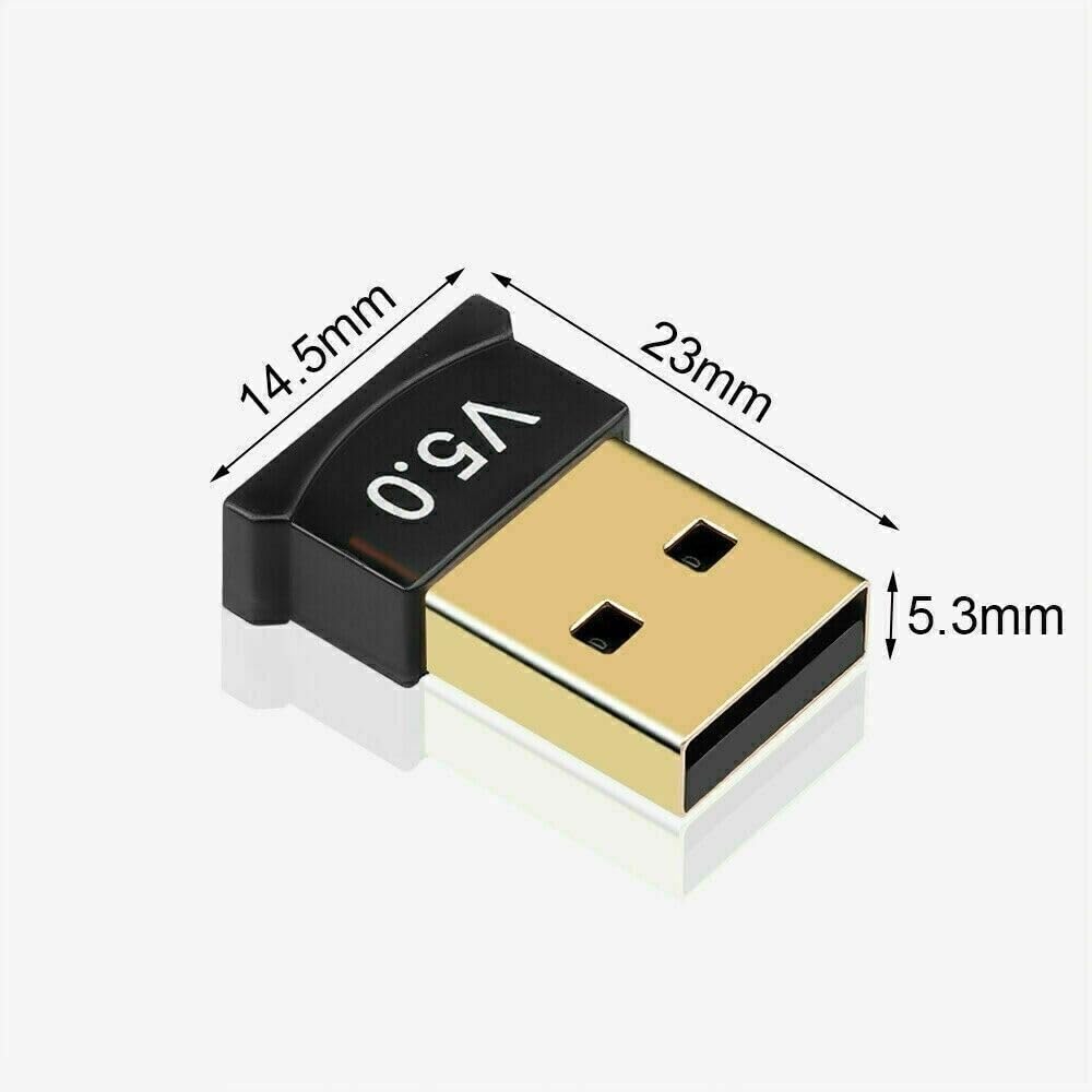 USB Bluetooth 5.0 Adapter for PC & Laptop - Wireless Bluetooth Dongle Receiver Compatible with Windows 10/8/7/XP - Plug & Play for Headset, Speaker, Keyboard, Mouse & Printer - Perfect for Home Office, Gaming & Wireless Audio Setup