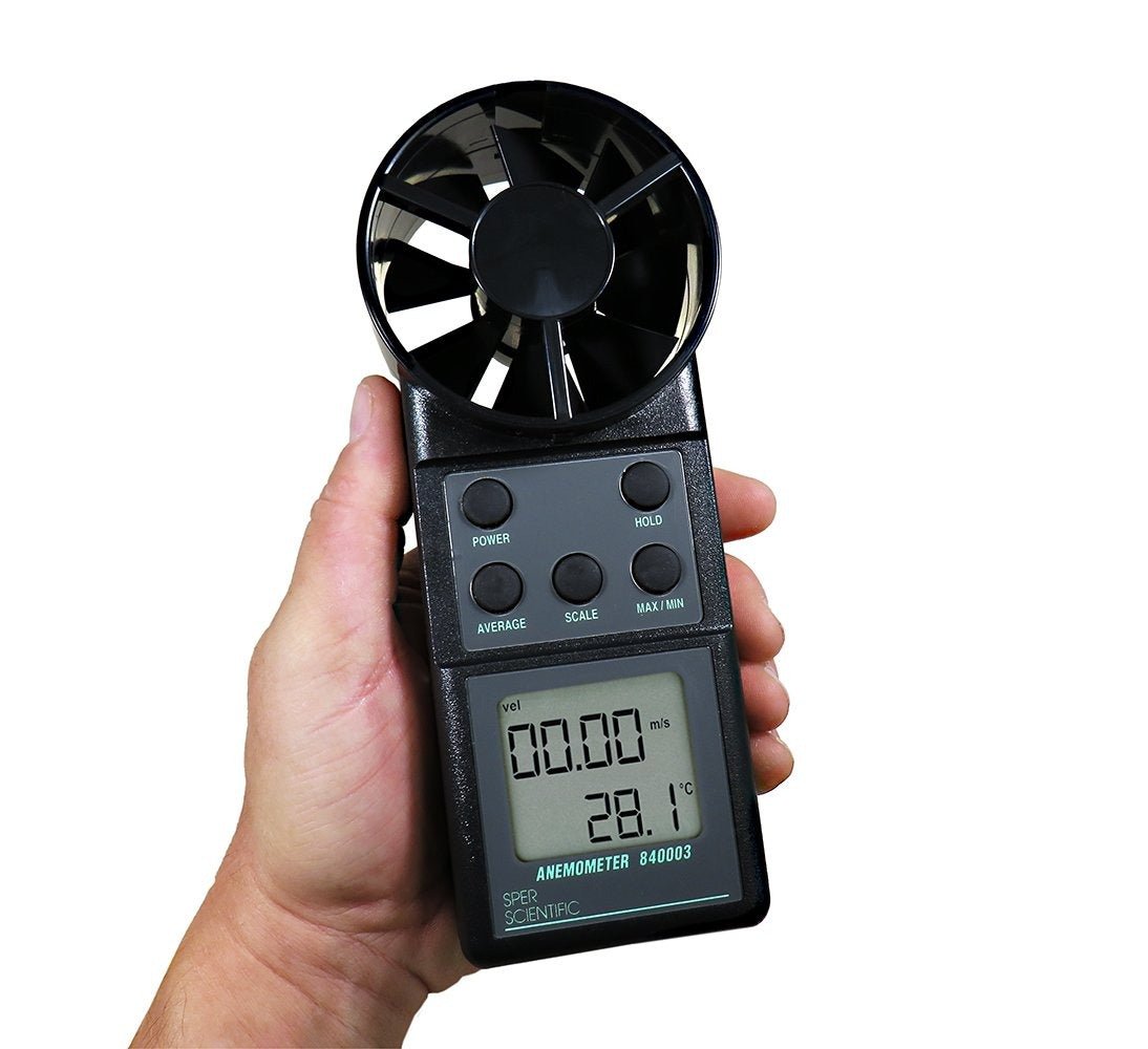 Digital Anemometer & Thermometer - Handheld Wind Speed Meter with Temperature Gauge for Outdoor Activities, HVAC, Weather Monitoring