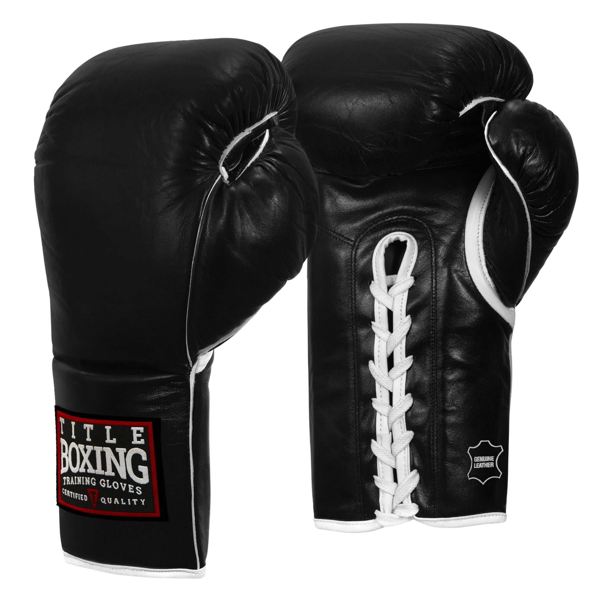 TITLE Boxing Old School Leather Lace-Up Sparring Gloves - Professional Training & Heavy Bag Workouts for Boxing, MMA & Fitness