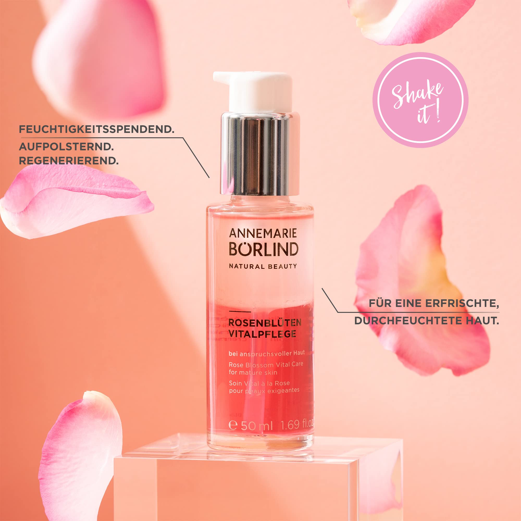 Annemarie Borlind Rose Blossom Vital Care Cream - 1.7 oz / 50 ml - Organic Anti-Aging Face Moisturizer for Dry Skin - Perfect for Daily Skincare Routine & Nighttime Hydration