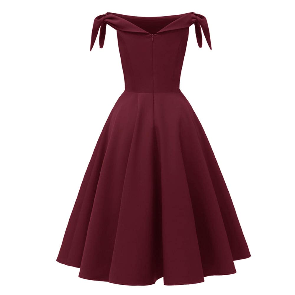 YLDCN Women's Sexy Off Shoulder Tie Sleeve Dress - Summer Casual Glamorous Midi Skirt for Date Night, Party & Beach Vacation