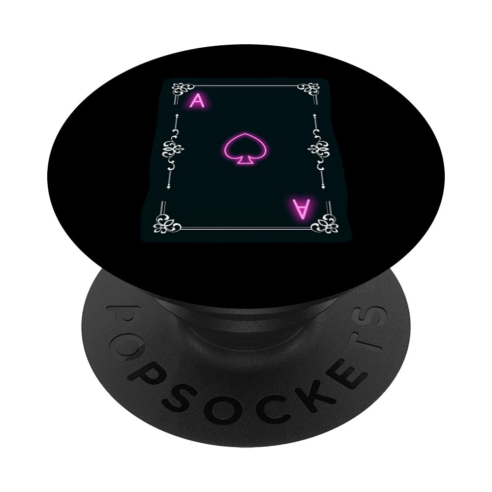 Funny Cool Design Halloween Shirt with Ace of Spades Cards Deck Print - Swappable PopGrip for PopSockets | Perfect for Costume Parties & Spooky Season Outfits