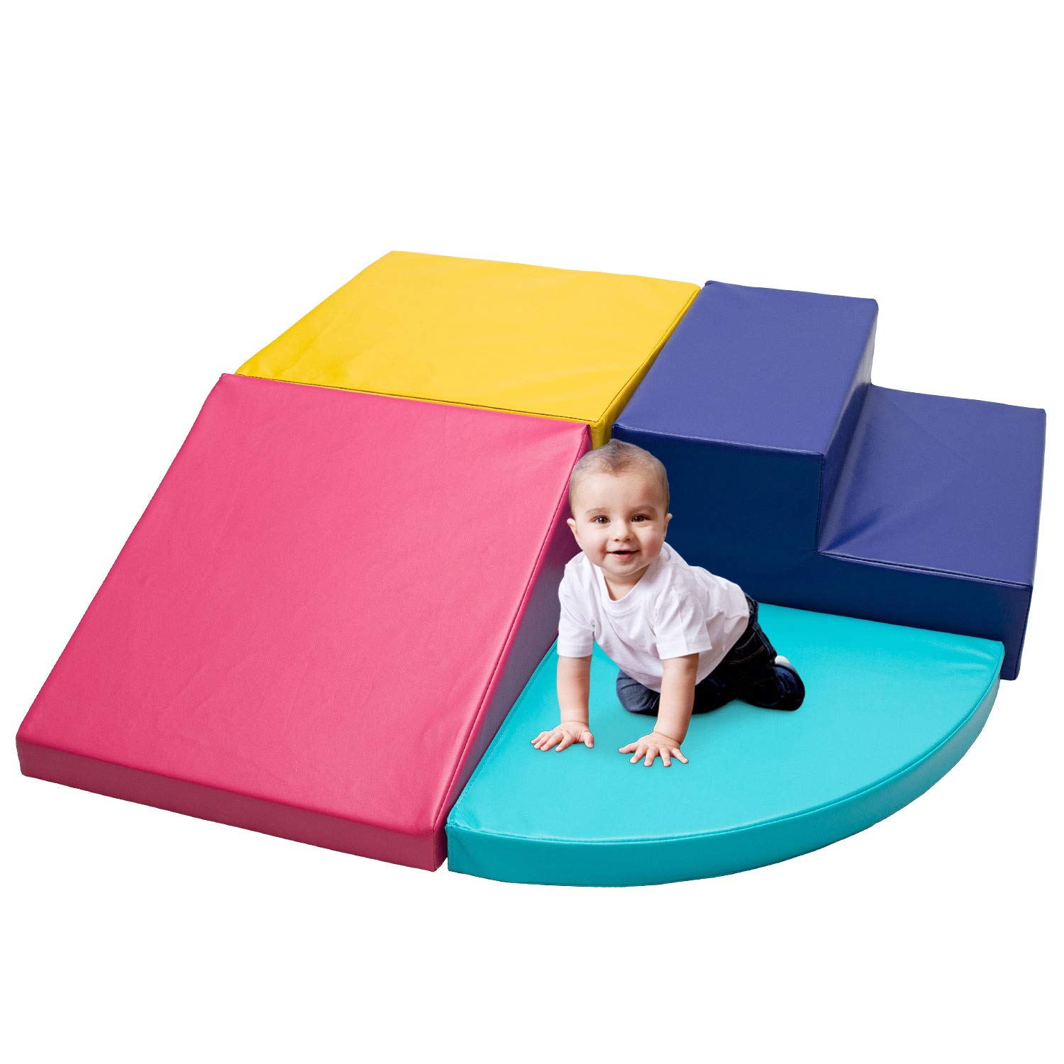 Sim Geek Crawl and Climb Foam Play Set - Colorful Lightweight Soft Foam Playset for Toddlers & Preschoolers | Safe Indoor Play Equipment & Baby Learning Toys | Perfect for Daycare, Playroom & Home Activity Centers