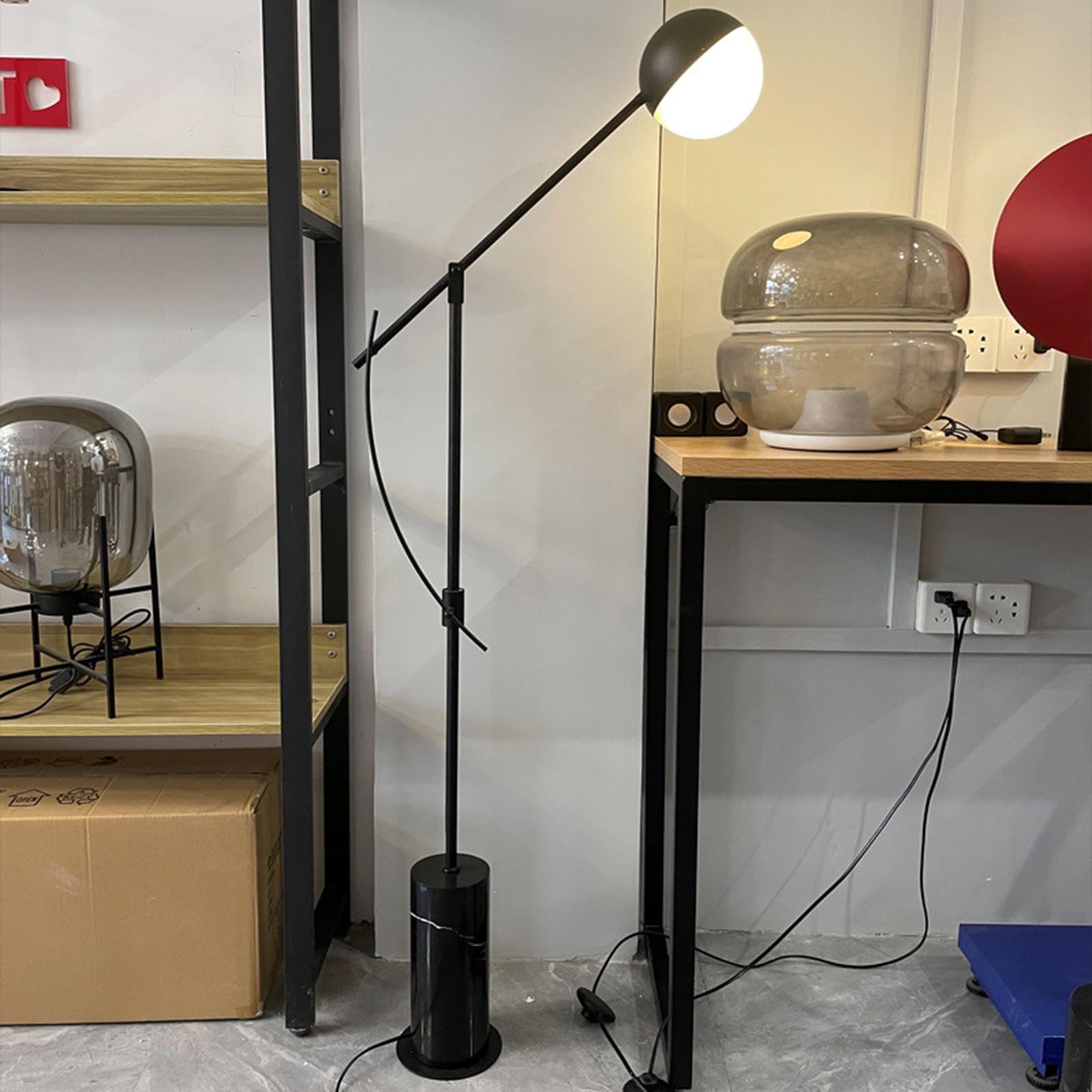 Dimmable Floor Lamp for Living Room - Modern Standing Lamp with Foot Switch, Simple Decorative Design for Bedroom & Office - Black | Perfect for Reading, Relaxing & Ambient Lighting