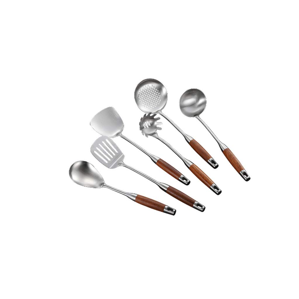 SHYPT 304 Stainless Steel Kitchen Spatula Set - Durable Cooking Utensils with Slotted Spoon & Colander for Frying, Baking & Grilling - Perfect for Home Kitchen & Outdoor BBQ