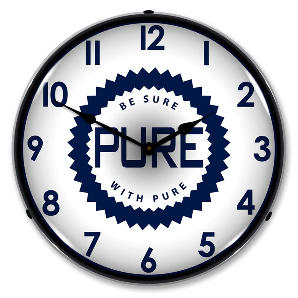 Pure Oil LED Lighted Clock - Modern Decorative Wall Clock with Soft Glow for Living Room, Bedroom & Office | Silent Non-Ticking Battery Operated