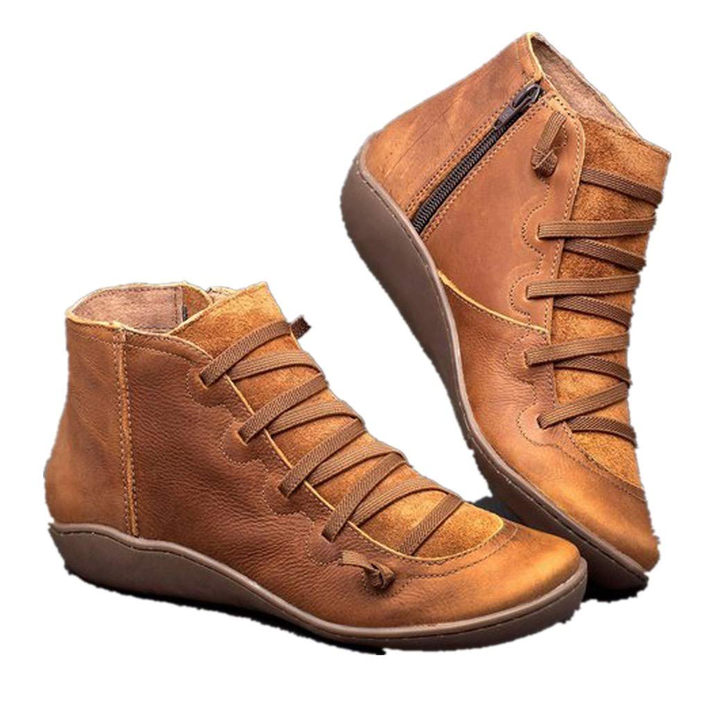 **Women's Chunky Heel Ankle Boots - Arch Support Slip On Booties for Fall & Winter | Retro Western Cowboy Style, Casual & Dress Wear | Black Low Heel Short Boots for Outdoor & Everyday Comfort**
