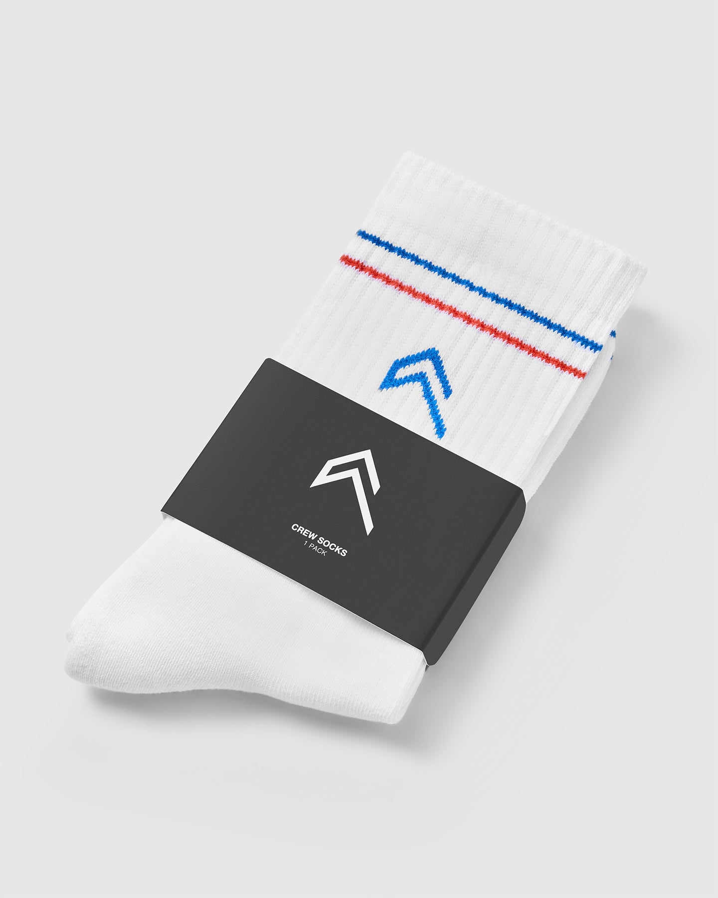 Premium Icon Crew Socks 1 Pack (3 Pairs) - White, Sweet Red & Oasis Blue | Comfortable Cotton Athletic Socks for Men & Women | Perfect for Sports, Gym & Casual Wear