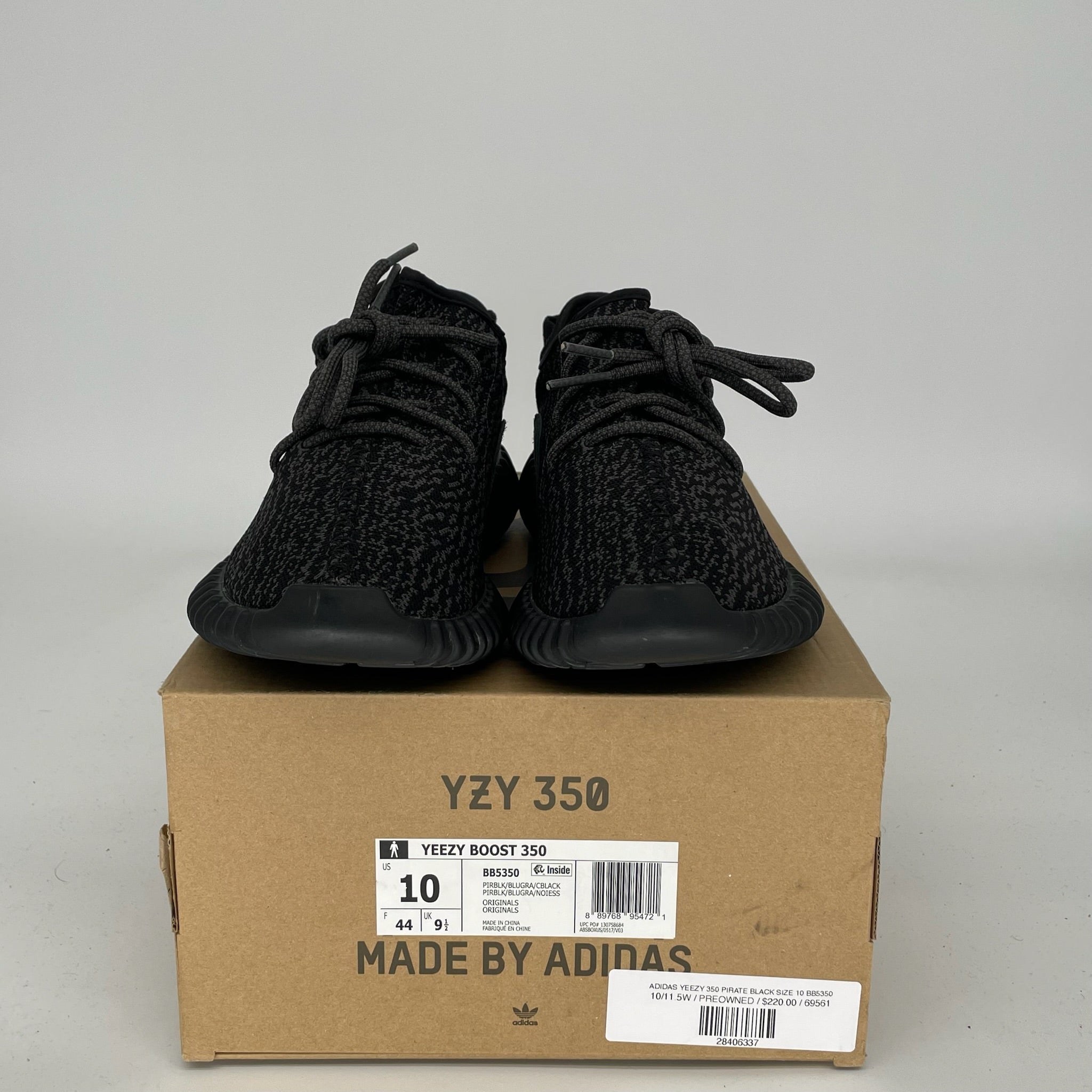 Adidas Yeezy Boost 350 V2 Pirate Black Men's Running Shoes Size 10 - Comfortable Sneakers for Casual Wear, Gym & Street Fashion
