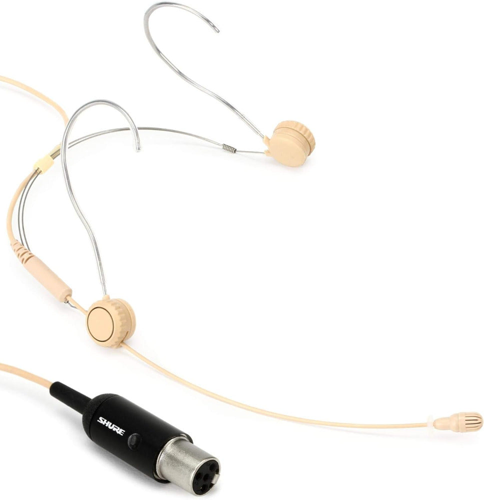 Shure TH53T Over-the-Head Headset Microphone with TA4F Connector - Professional Tan Headworn Mic for Live Performances, Broadcast & Public Speaking