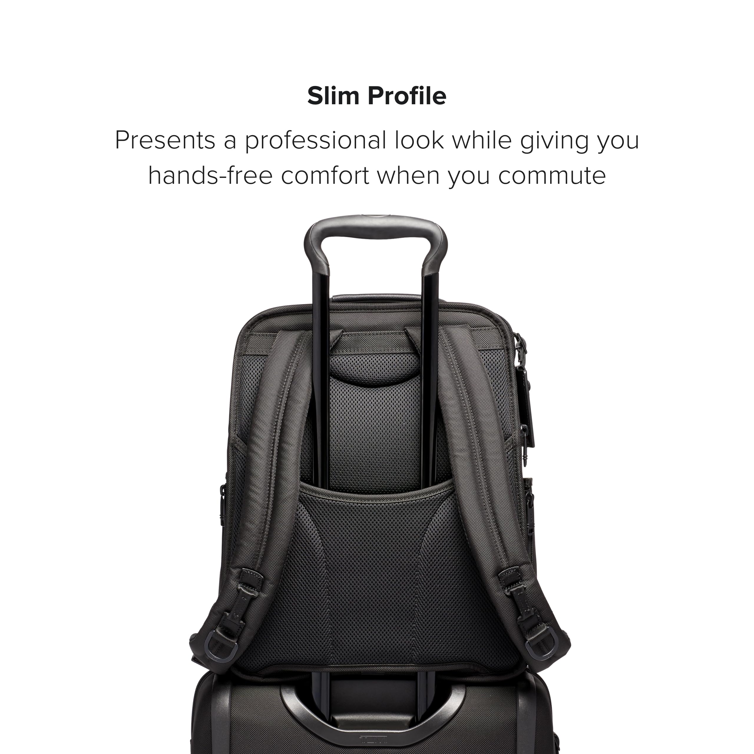 TUMI Alpha Slim Solutions Brief Pack - Lightweight Travel Laptop Backpack for Business Professionals - Durable Work Bag with USB Charging Port - Perfect for Commuting, Air Travel & Office Use - Black