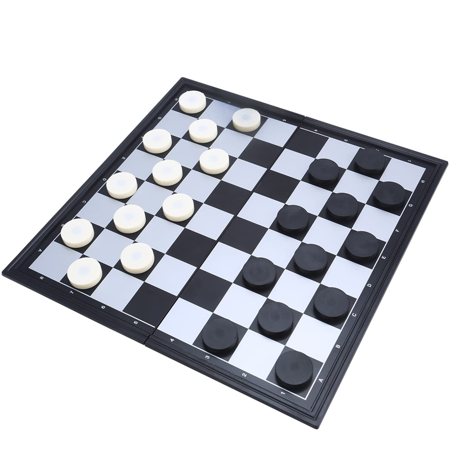 3-in-1 Magnetic Chess, Checkers & Backgammon Set - Portable Folding Board Game for Kids & Adults (Black & White Chess Pieces) - Perfect for Travel, Family Game Nights & Indoor Entertainment