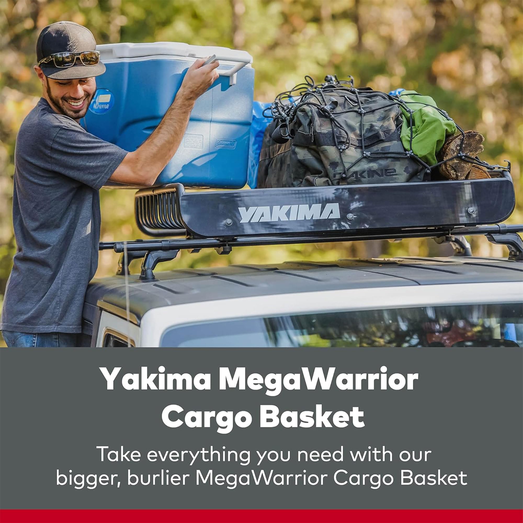 YAKIMA MegaWarrior Roof Cargo Basket - Heavy Duty Steel Rack for SUV, Truck & Van - Perfect for Camping Gear, Luggage & Outdoor Equipment Storage
