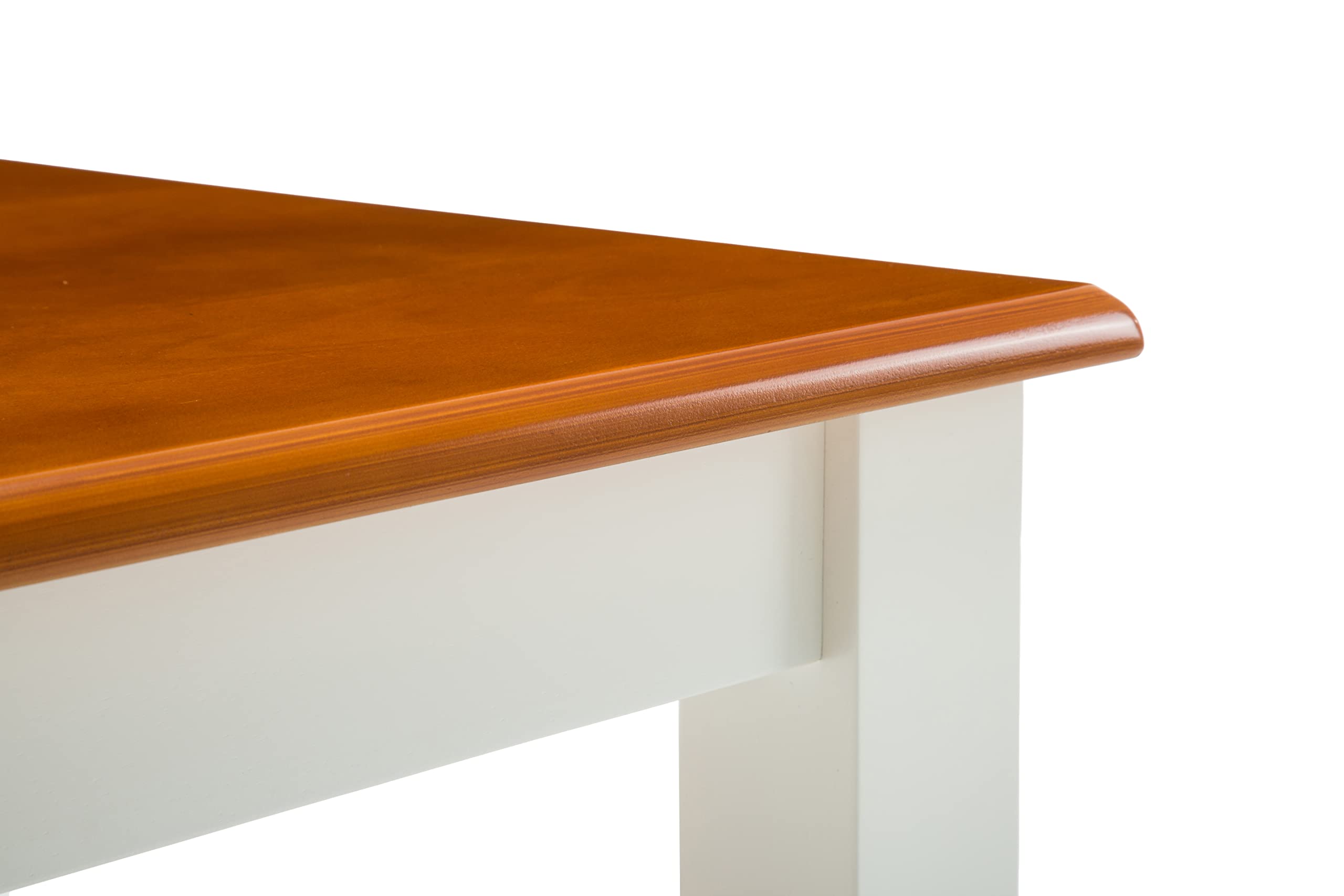 Boraam Bloomington White and Honey Oak Dining Table - Modern Farmhouse Style for Kitchen, Dining Room, or Breakfast Nook