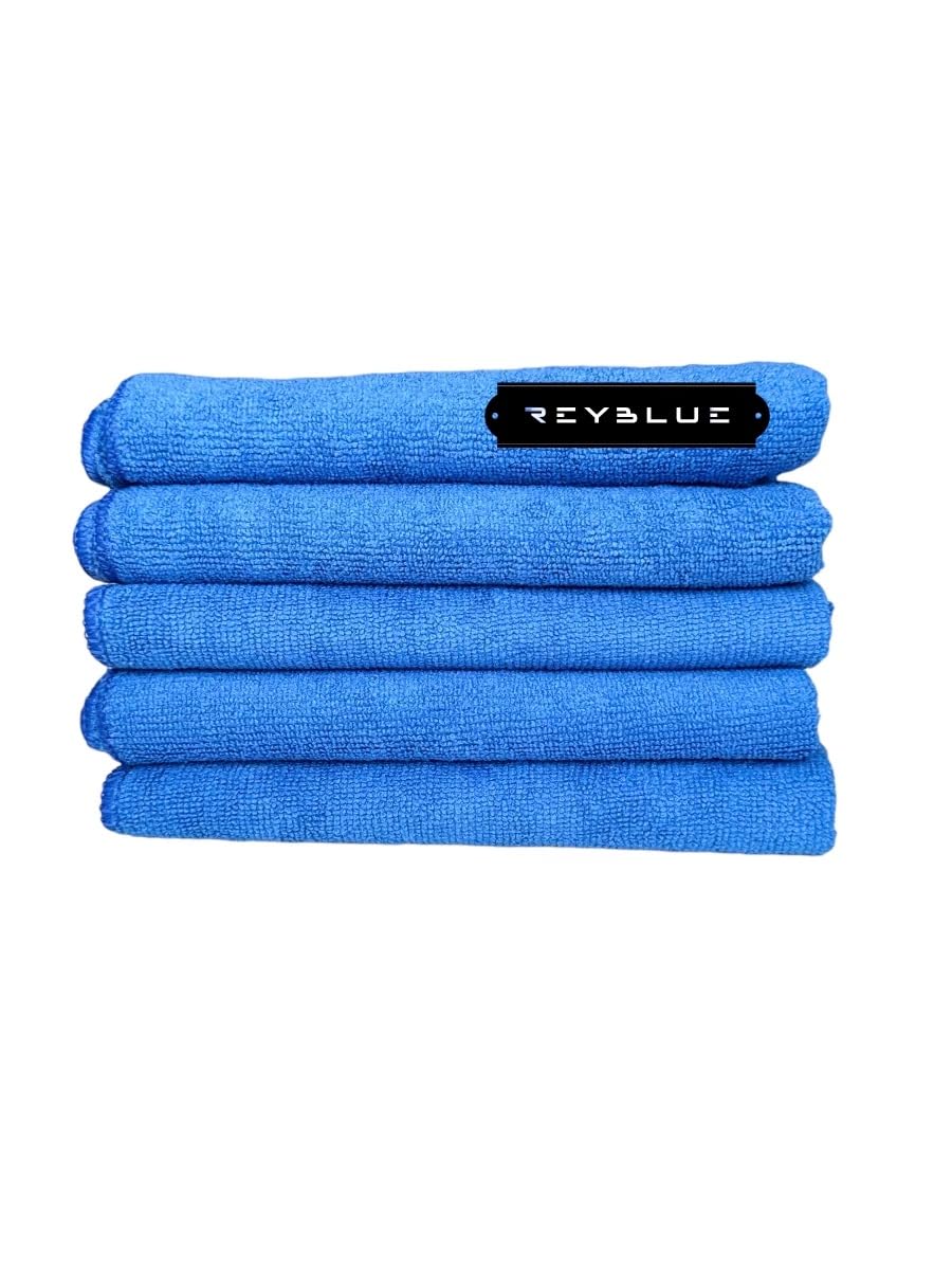 Commercial Oven, Grill and Fryer Cleaner 32 oz (3-Pack) with ReyBlue 5-Pack Premium 16x16 Inch 400 GSM Microfiber Cleaning Cloths - Heavy Duty Degreaser for Restaurant, Kitchen & BBQ Equipment Cleaning