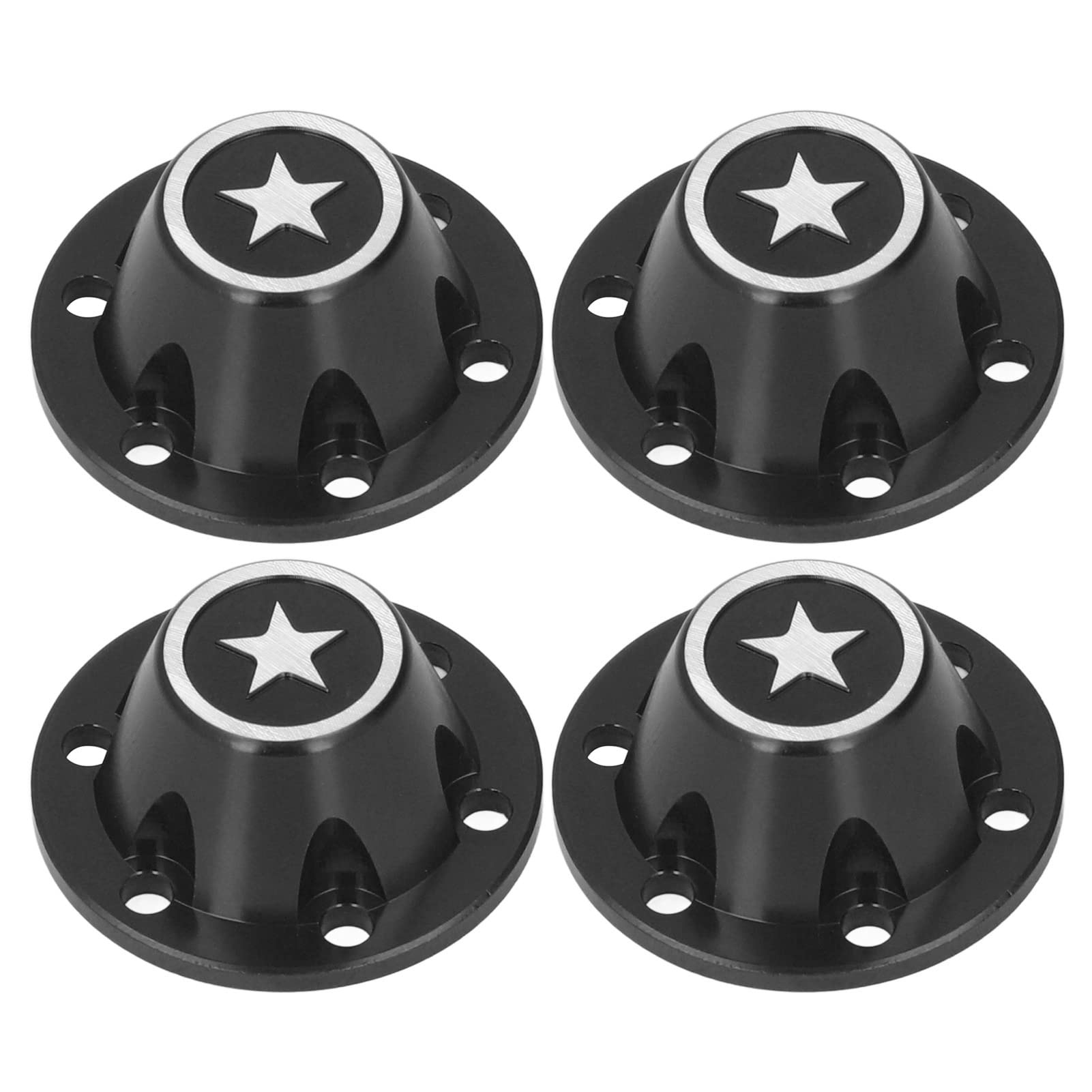 Demeras RC Hex Wheel Nut Cover Set - Universal 1/6 Scale RC Car Accessories (4Pcs) - Durable, Easy Install Tire Lock Covers for Crawlers & Off-Road RC Vehicles - Perfect for Trail Running, Rock Crawling & RC Car Protection