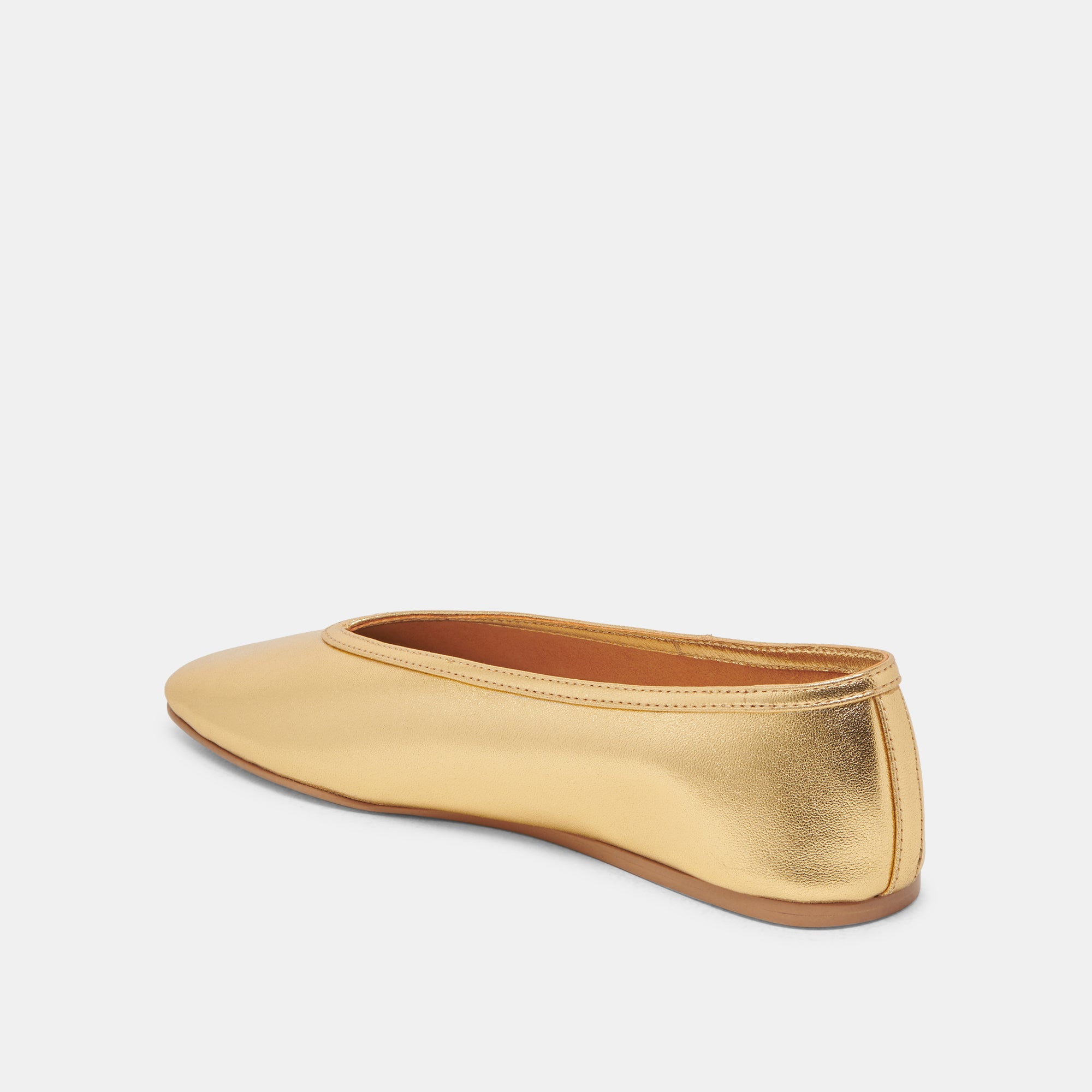 BRAIDY Women's Gold Metallic Leather Ballet Flats - Comfortable & Stylish Shoes for Work, Casual Wear & Special Occasions